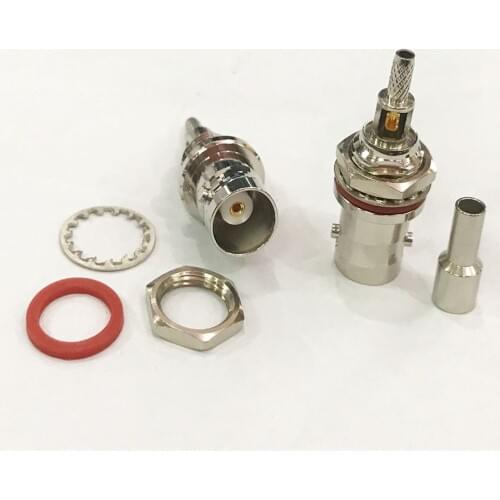 50pcs BNC Female O-ring Nut Windows Crimp for RG174 RG316 Pigtail Cable Connector