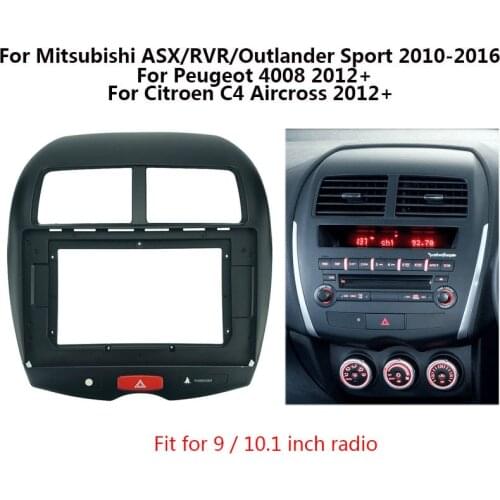10.1" 2 Din Car Radio Fascia for Mitsubishi ASX/RVR/Outlander Sport Stereo Panel Mounting Bezel Faceplate Center Console Holder