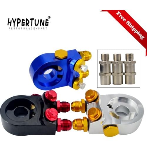 Free Shipping Aluminum AN10 oil cooler adapter oil filter sandwich adapter Turbo With Thermostat And Fitting 3/4-16 UNF M20*1.5