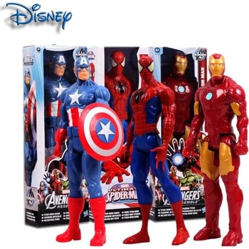 Disney 30cm Superhero Avengers Black Panther Spider-Man Hulk Captain America Thor Venom Iron Man Movie Action Figure Figure
