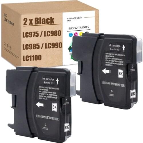 For Brother LC1100 Black LC980 Black LC1100 LC980BK LC975 Black DCP-195C 385C MFC-490CN MFC-5490CN DCP-375CW DCP-377CW DCP-383C
