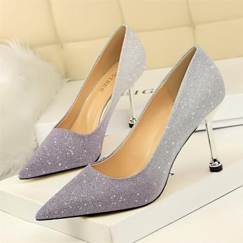 Elegant Shoes For Woman Luxury Heels Stiletto Evening Shoes Pointed Women Pumps Sexy High Heels Women Party Shoes Glitter Heels