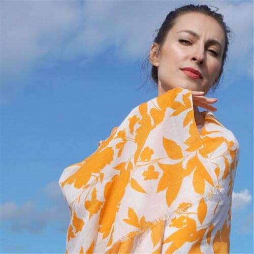 Jinjin.QC Women Lightweight Cotton Blends Scarf Floral Printed Scarves and Shawls Instant Jilbab Muslim Hijab Viscose Bandana