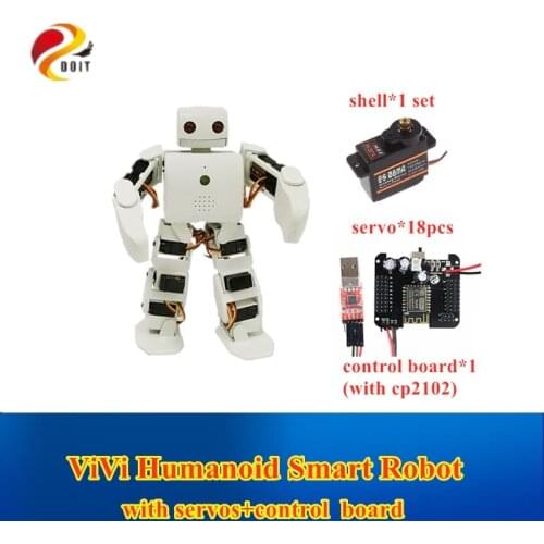 DOIT 18 DOF humanoid Biped Robot Educational Robot Kit Servo Bracket With 18pcs Servo+ Control Board by ESP8266 diy rc toy