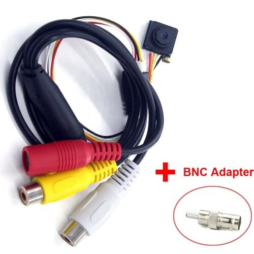 SMTKEY 700TVL Audio Micro Mini Color CCTV Security Video Mini Camera Free with BNC adapter