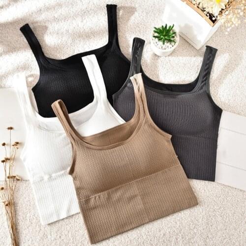 Fashion Tank Top Women Underwear Sports Bralette Sexy Crop Tops Female Summer Short Style Tube Top Backless Slim Vest Ladies