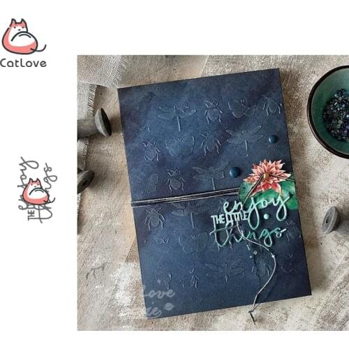 Enjoy the little things Word Metal Cutting Dies Scrapbooking Stencil Die Cuts Card Making DIY Craft Embossing New Dies For 2019