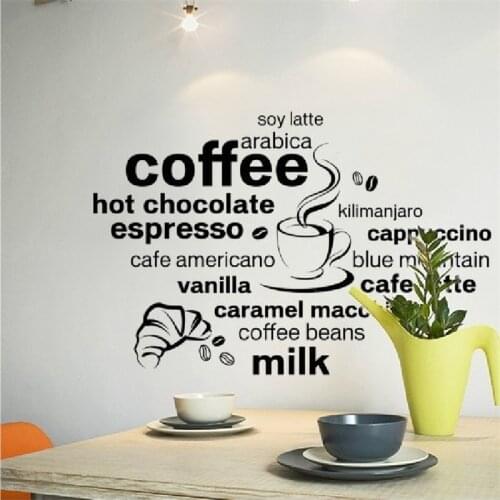 Coffee Time Wall Sticker Home Decoration For Kitchen Room Wall Background Decal Pvc Plane Character Mural Window Diy Poster Top