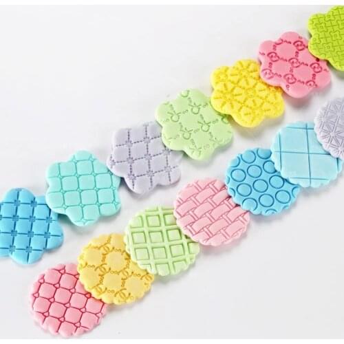 Polymer Clay Cutter Set Embossing Mould Lace Flower Pattern Fondant Embosser Diamond Shaped Cutting Mold Earring Pottery Tool