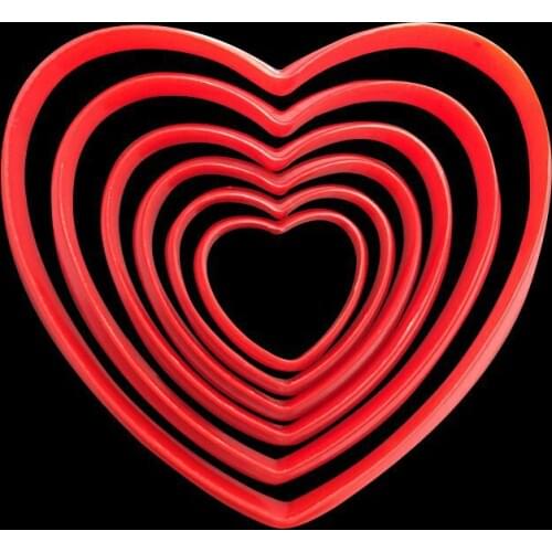 Cutting die for 6 pieces of Heart shaped Love biscuits for Sugar Cake mold 07008