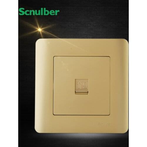 Luxury champagne computer internet RJ45 8 wire wall switch Socket Outlet