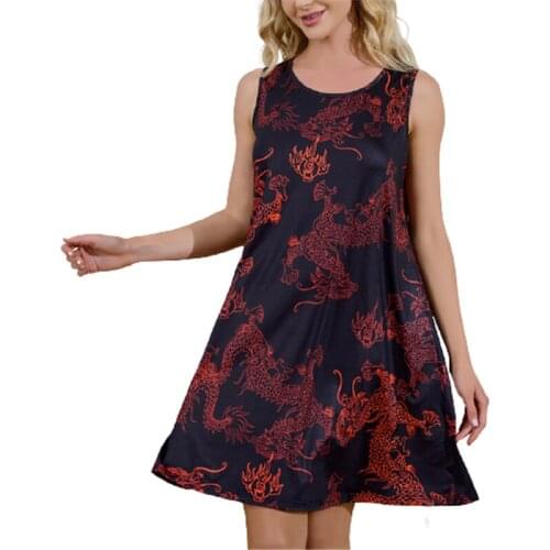 Oversized Women Sundress 2021 Summer Cartoon Print Loose A-line Dress Casual Sleevelss O-Neck Beach Mini Dresses Female Vestidos