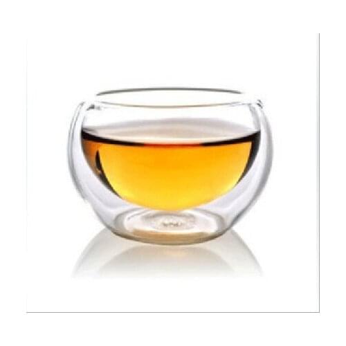 1 piece 50ml Glass Double Walled Heat Insulated Tumbler Espresso Tea Cup Coffee Mug Beer Steins Round Cafe Ceramic Creatives