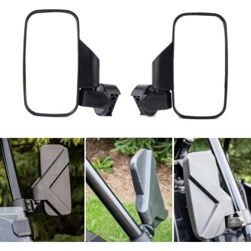 Rear Side View Mirror For 1.75 inch 2 inch Clamp UTV ATV Polaris Ranger 400 500 800 XP Exterior Rearview Mirror Universal