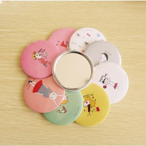 1Pc Cute Cartoon Mini Portable Circular Hand Mirror Pocket Portable Makeup Tool