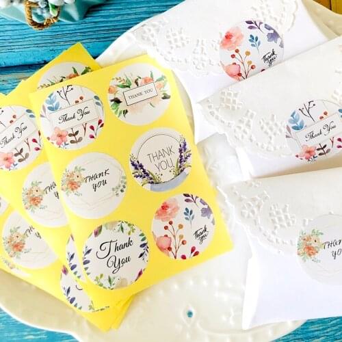 120pcs Creative Cactus Thank you Stickers DIY Floral Scrapbooking Diary Decor Stickers Wedding Gift Card Stationery Stickers