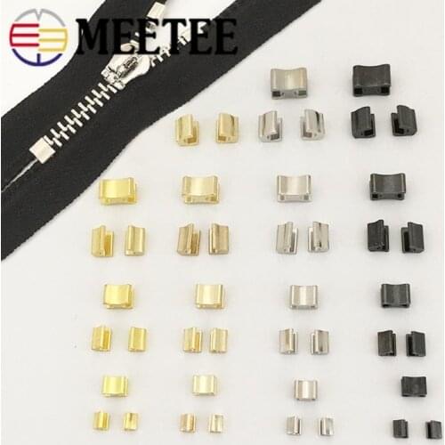 20sets Zipper Stopper Non-slip for 3# 5# 8# 10# Close-end Metal Zippers Zip Repair Kit Replacement DIY Accessories Tailor Tools