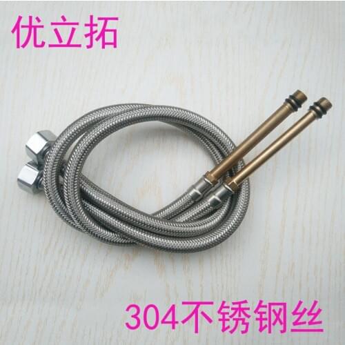 304 stainless steel kitchen faucet mixer hose kitchen faucet single cold hot and cold water pipes lengthened thick copper rod