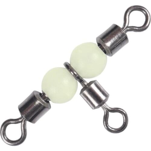 5PCS T-shap three-point luminous swivel sea fishing American eight-shaped ring sea fishing connector Eight-shap ring accessories