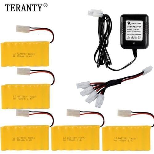 Upgrade 8.4v 700mah NiCD Battery + charger For Rc Toys Cars Tanks Trucks Robot Gun Boat AA Ni-CD 8.4v Rechargeable Battery Pack