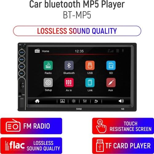 N6 Android 7 Inch Car Radio Mp5 Player Stereo For Volkswagen Nissan Hyundai Kia Bluetooth Audio Video FM Transmiter Multimedia