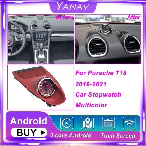 Car Stopwatch For Porsche 718 2016-2021 Interior Center Dashboard Clock Compass Time Electronic Meter Clock Accessional Chrono