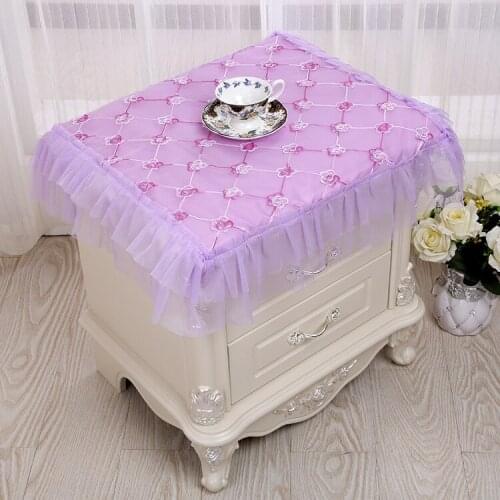 Lace fabric bedside table cover home dust cover 75x80cm