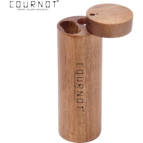CournotNatural Wooden Dugout With One Hitter Pipe Stash Box 100MM Handmade Ceramic Cigarette Holder Smoking Tobacco Storage Case