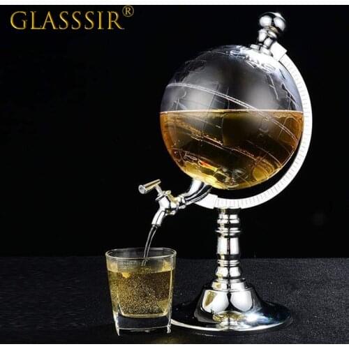 1500ML Globe Shape Dispenser with Funnel and Stopper - Tap Design, Decanter Dispenser for Wine, Liquors, Whiskey, Drinks