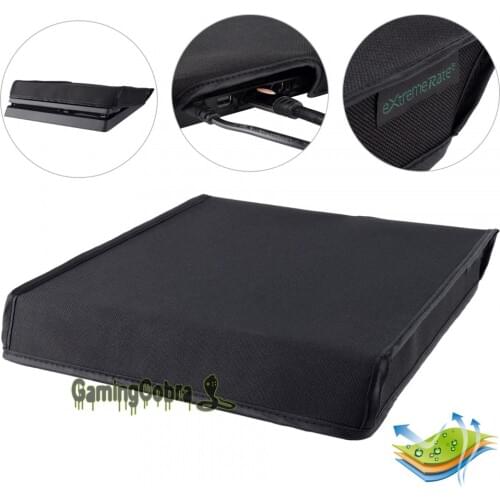 Waterproof Dustproof Precision Cut Easy Access Cable Port Black Horizontal Dust Cover for PS4 Slim Console - JYP4S0003GC