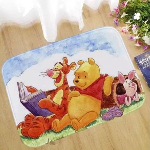 Disney Cartoon Princess Belle Mat Children Winnie Mickey Minnie Game Carpet Bathroom Non-slip Bedroom Living Room Indoor Rugs