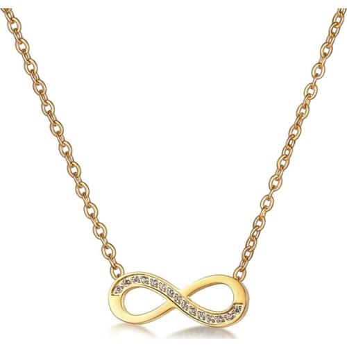 Hot Selling Romantic Stainless Steel Jewelry Circle Strip Chain Necklace Pendants For Women Fashion Gift Mothers Day