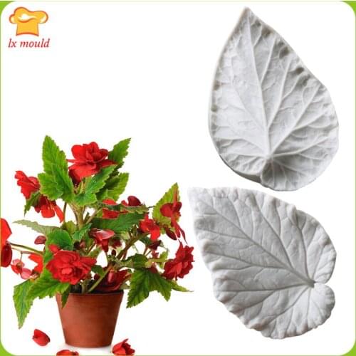 LXYY New Begonia Leaf Double-sided Pattern Mould Begonia flower leaves silicone molds candy printing mold