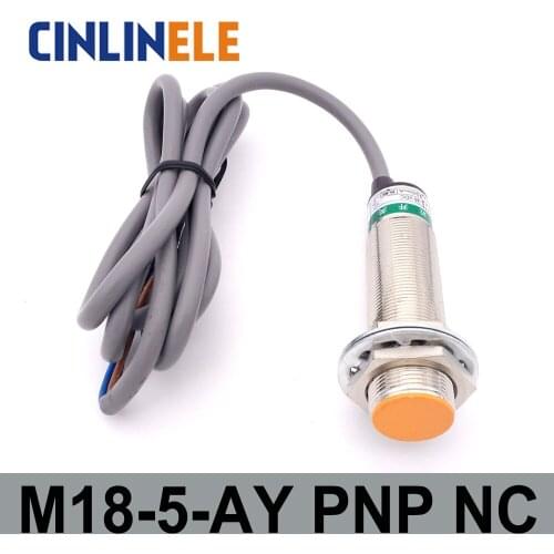 M18 LJ18A3-5-Z/AY 5mm induction DC PNP NC metal sensor inductive proximity switch Screen shield type LJ8A3 sensor switch