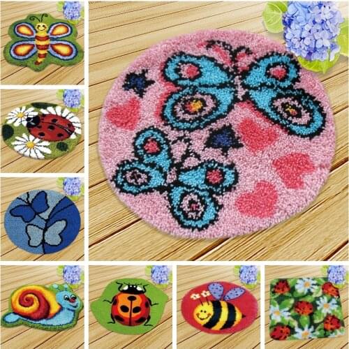 Knooppakket Klink Haak Kussen Bloem Animal Series Cushion Animals Latch Hook Kits Diy Needlework Mat Button Sofa Shape Cushions