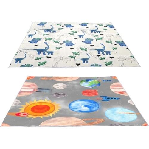 High Chair Splat Floor Mat Waterproof Baby Play Protector Pad On-slip Multi-purpose Rectangle Cartoon Pictures Children Game Mat