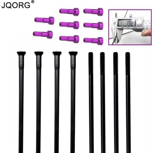 20 Pieces A Lot 14 G 2.2-2.0 mm Head Redouble Straight Pull MTB Bike Wheel Spokes With Purple Color T7075 Aluminum Alloy Nipples