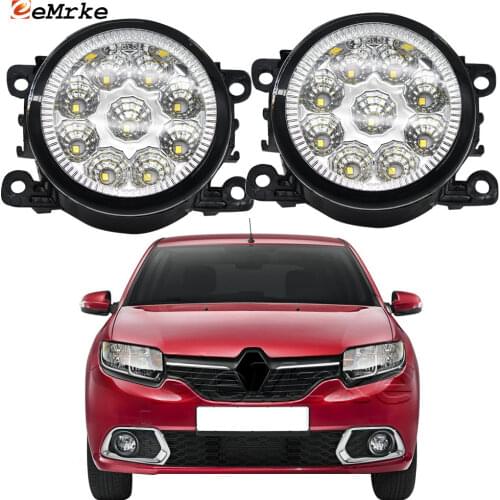 2PCS Car Styling 9-Pieces LED Fog Light Lamp for Renault Sandero /Sandero Stepway 2014 2015 2016 Fog Lights H11 12V Halogen DRL