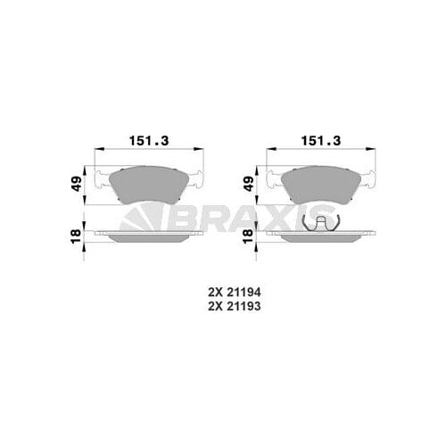 FRONT BRAKE BRAKE pad FIAT PALIO SIENA 1.4 FIAT ALBEA 96 7078947 BRAXIS AA0122