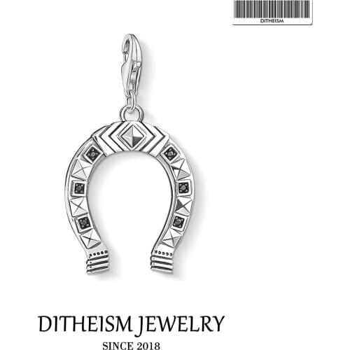 Horseshoe Charms Pendant,2019 Autumn Fashion Jewelry 925 Sterling Silver Vintage Gift For Women Men Fit Bracelet Necklace