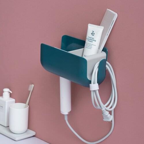Bathroom rack hair dryer bracket free punch multifunctional storage rack hair dryer storage box bathroom gadgets