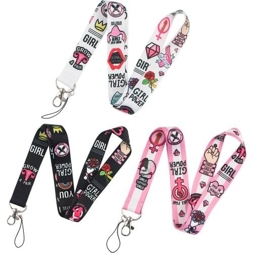 YL319 Feminism Neck Strap Lanyard for keys ID Card Keychain Phone Straps USB badge holder DIY Hang Rope Lariat Lanyard