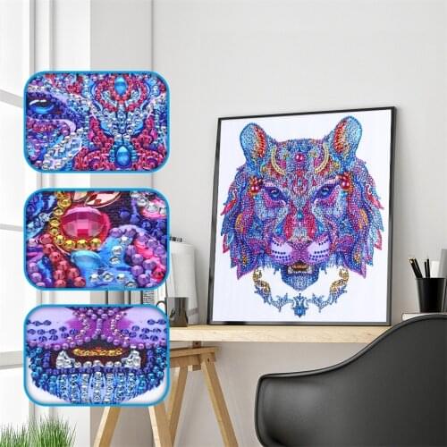 Tiger Partial Rhinestone 5D Diamond DIY Diamond Painting Special Shape Diamond Accessories Diamond Embroider Home Decor