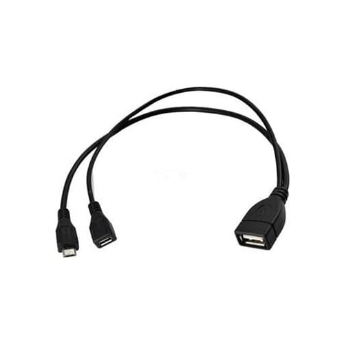 USB 2.0 A Female to Micro USB B male + Micro 5 Pin female Host OTG Power cable
