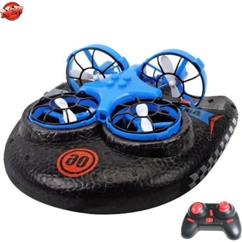 Water/Land and Air Remote Control Quadcopter Hovercraft Kids RC Toy 2.4G 3 To 1 Deformation Multifunctional RC Hovercraft Drone