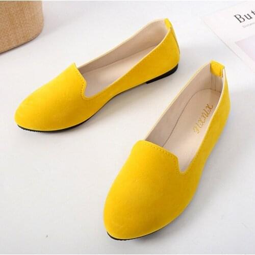 Women Flats Hot Sell Colourful Suede Women Loafers Ballet Pointed Toe Flats Ladies Shoes Loafers Plus Size 43 Zapatos De Mujer