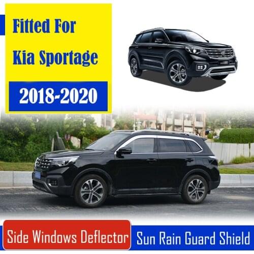 1 Set Chrome Side Vent Sun Shade Window Visors Rain Guard Deflectors For Kia Sportage R 2018-2020