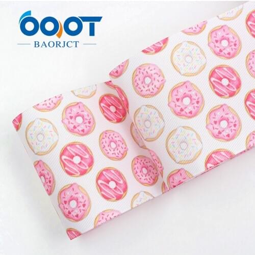 1050 - 3 inch 75mm Cartoon Donut Printed grosgrain ribbon , 10 yards DIY handmadeHair accessories Material wedding gift wrap