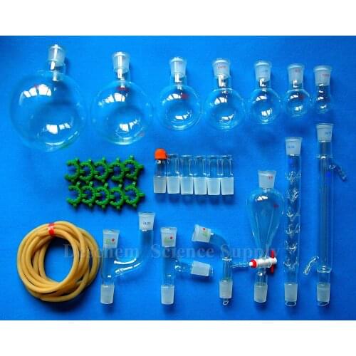 30PCS,New Chemistry Glassware Kit,Laboratory Glass Unit,W/24/29 Ground Joint