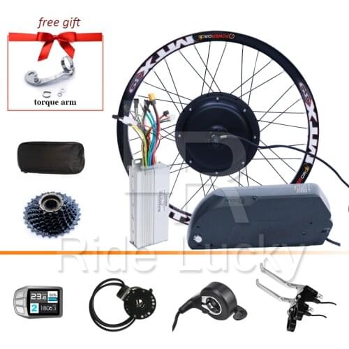 48V 1500W Motor Wheel Electric Bike Kit Bicycle Conversion With TFT Color UKC3 Display And 48V 17AH Lithium Battery